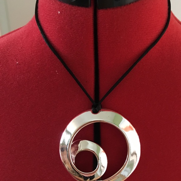 Chico's Jewelry - Chicos cord necklace large silver swirl pendant